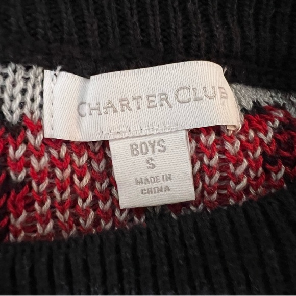 CHARTER CLUB Blue holidays Sweater with Red and White Reindeer Pattern/size S - Picture 6 of 10